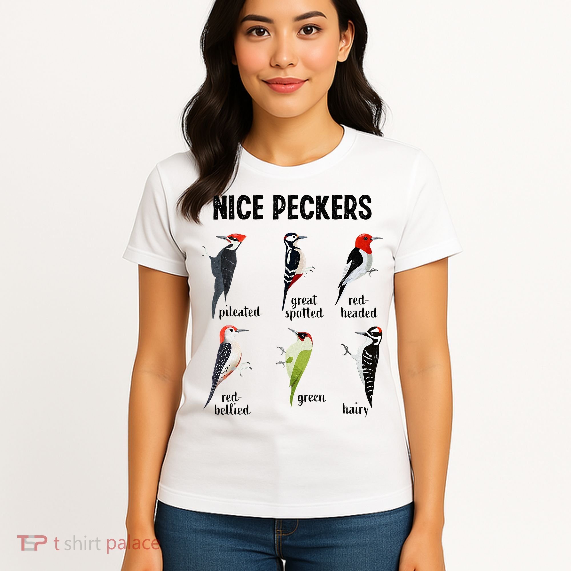 Funny Woodpecker Nice Peckers Bird Watching Women's T-Shirt