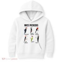 Funny Woodpecker Nice Peckers Bird Watching Kids Hoodie thumb 0