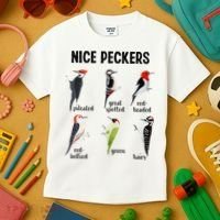 Funny Woodpecker Nice Peckers Bird Watching Kids T-Shirt thumb 3