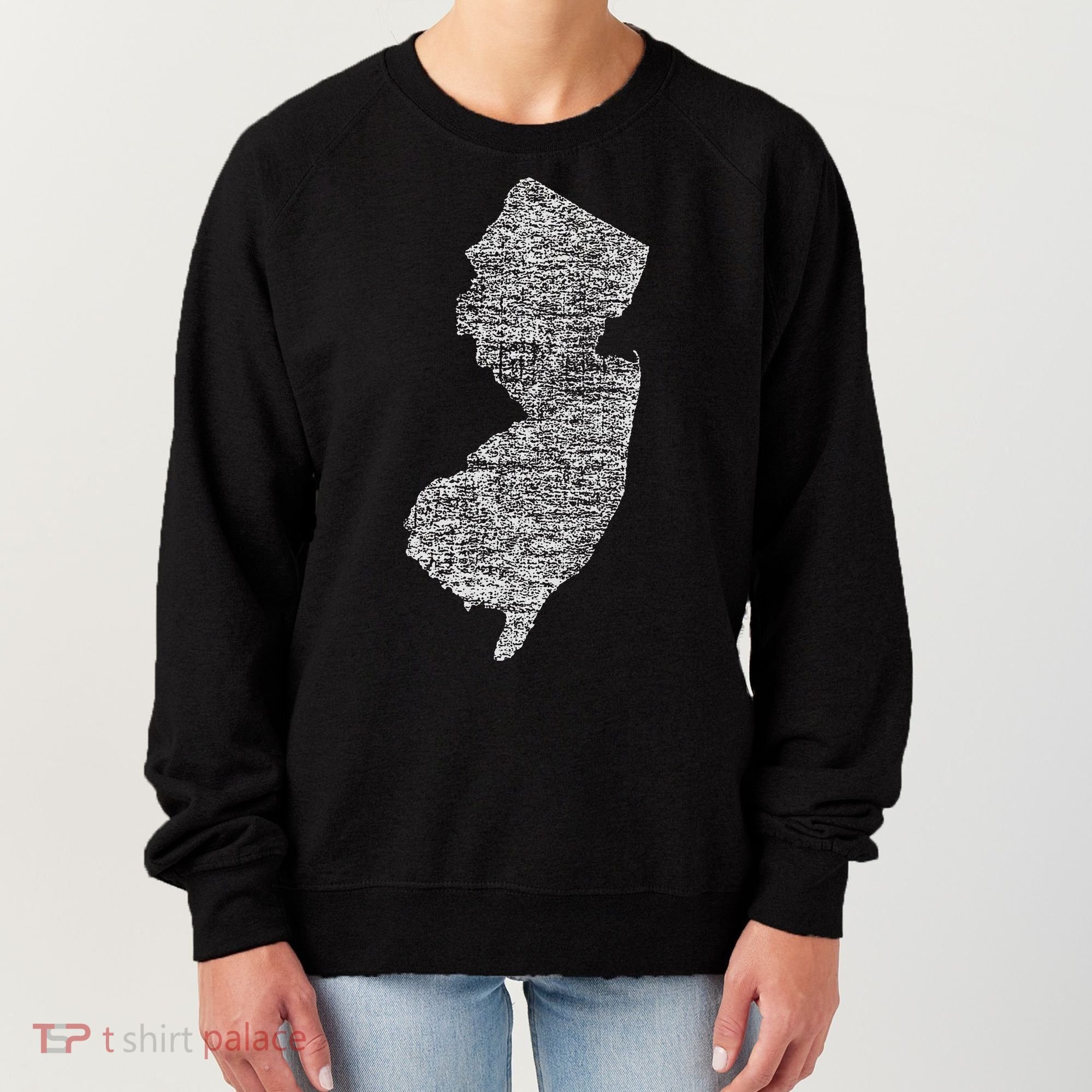 Faded White New Jersey State Women's Sweatshirt