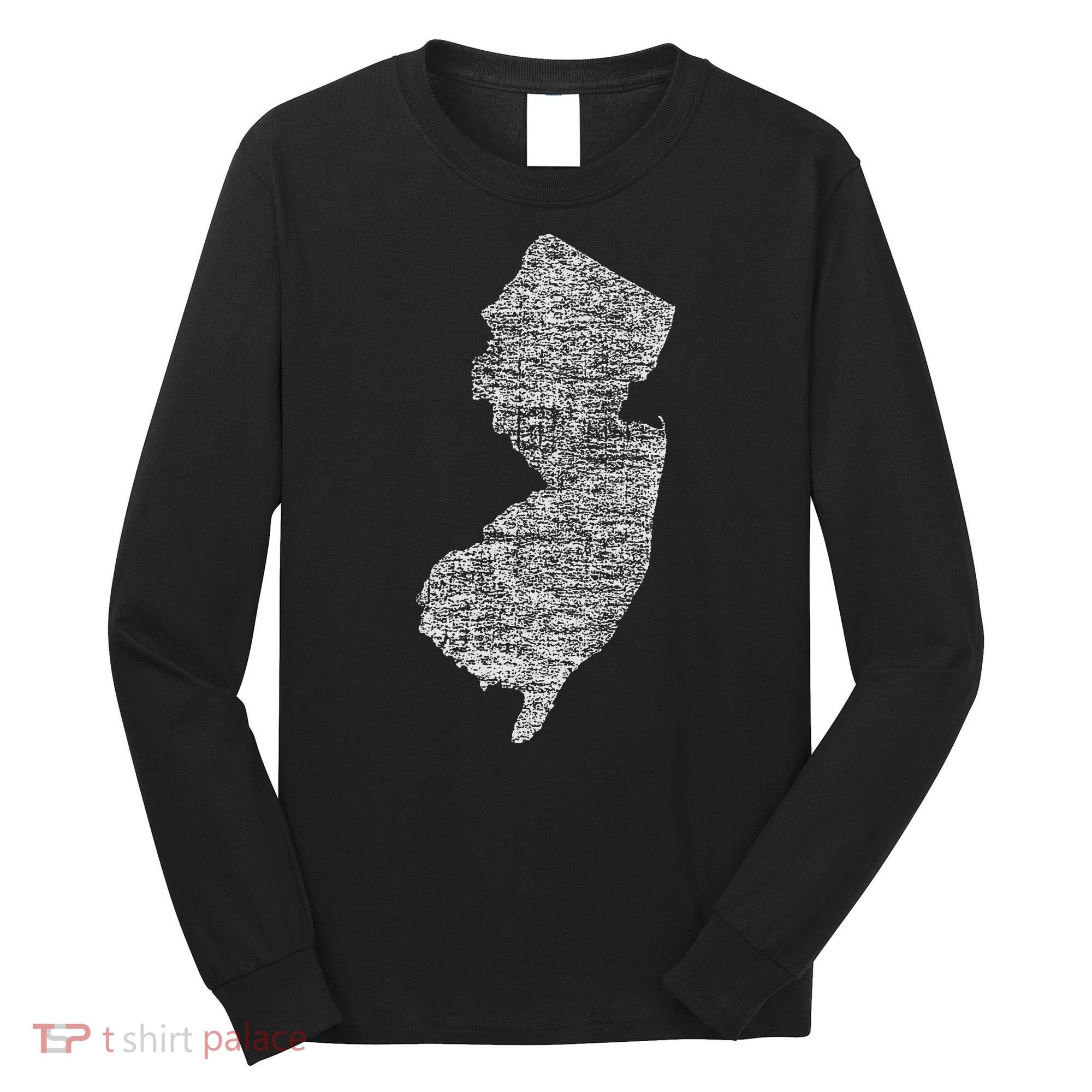 Faded White New Jersey State Long Sleeve Shirt