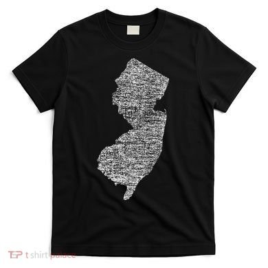 Faded White New Jersey State T-Shirt