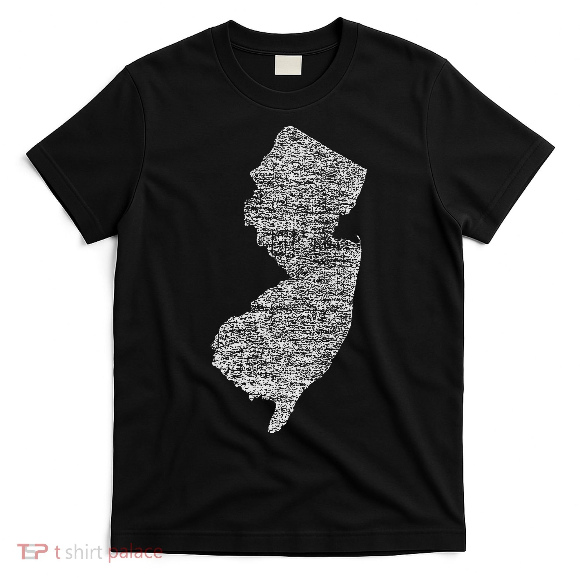 Faded White New Jersey State T-Shirt