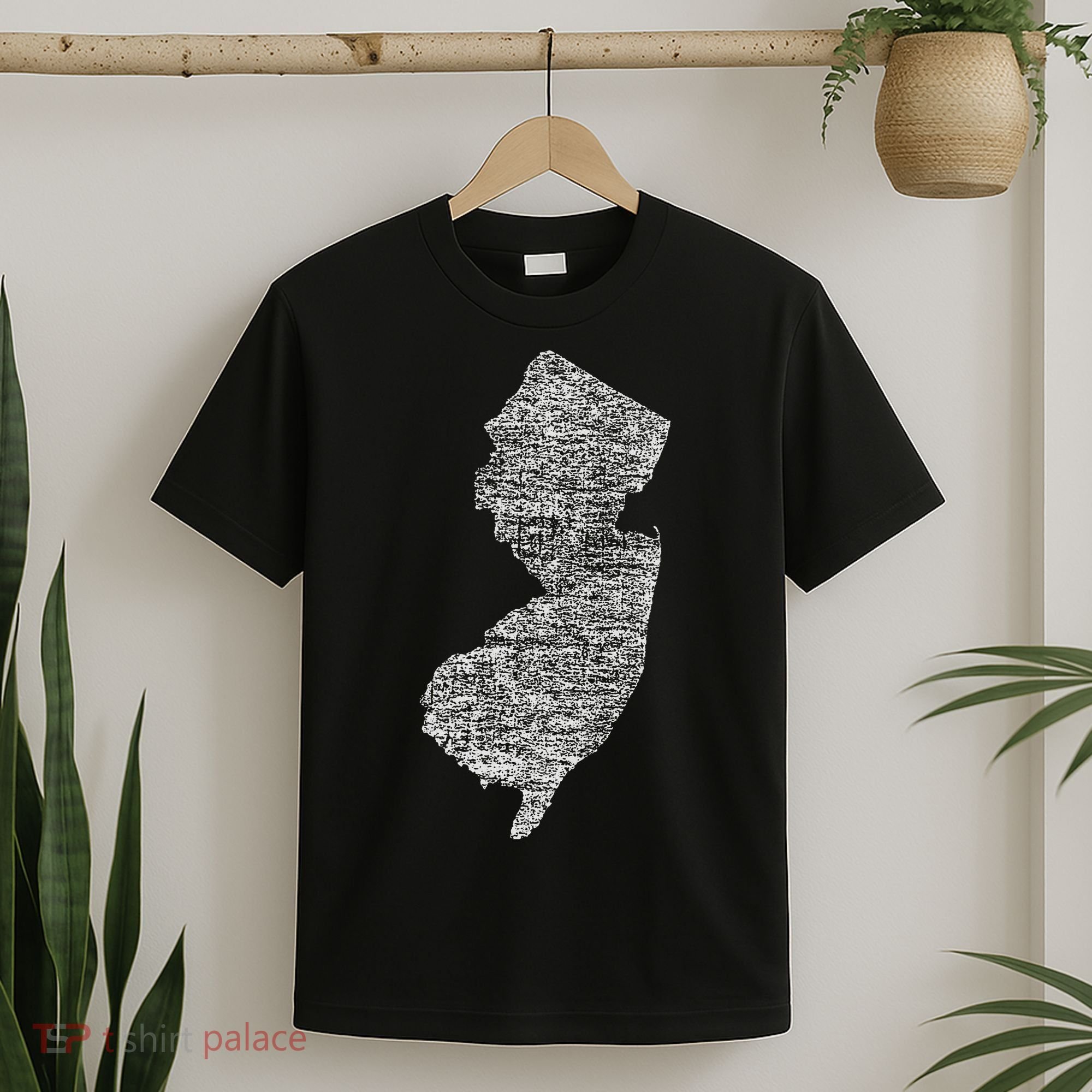 Faded White New Jersey State T-Shirt