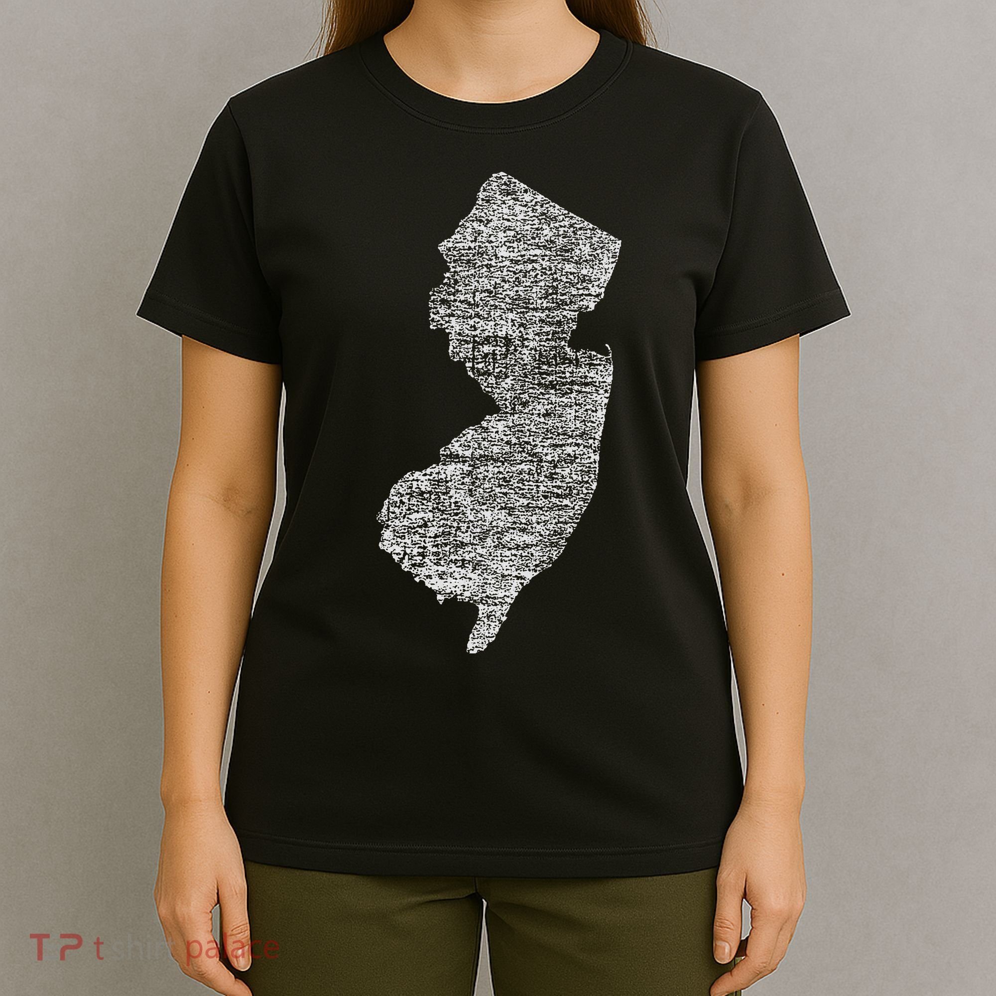 Faded White New Jersey State T-Shirt