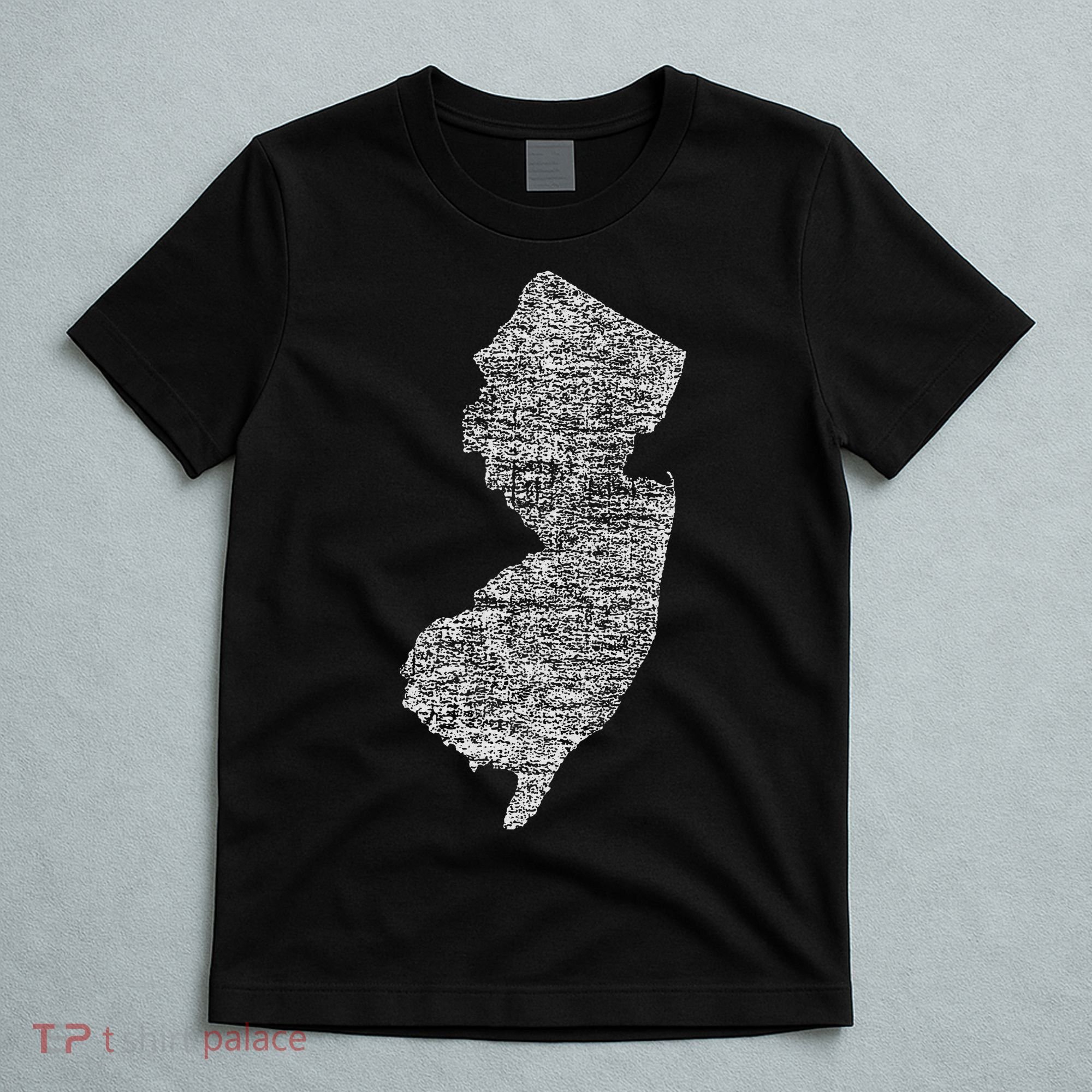 Faded White New Jersey State T-Shirt