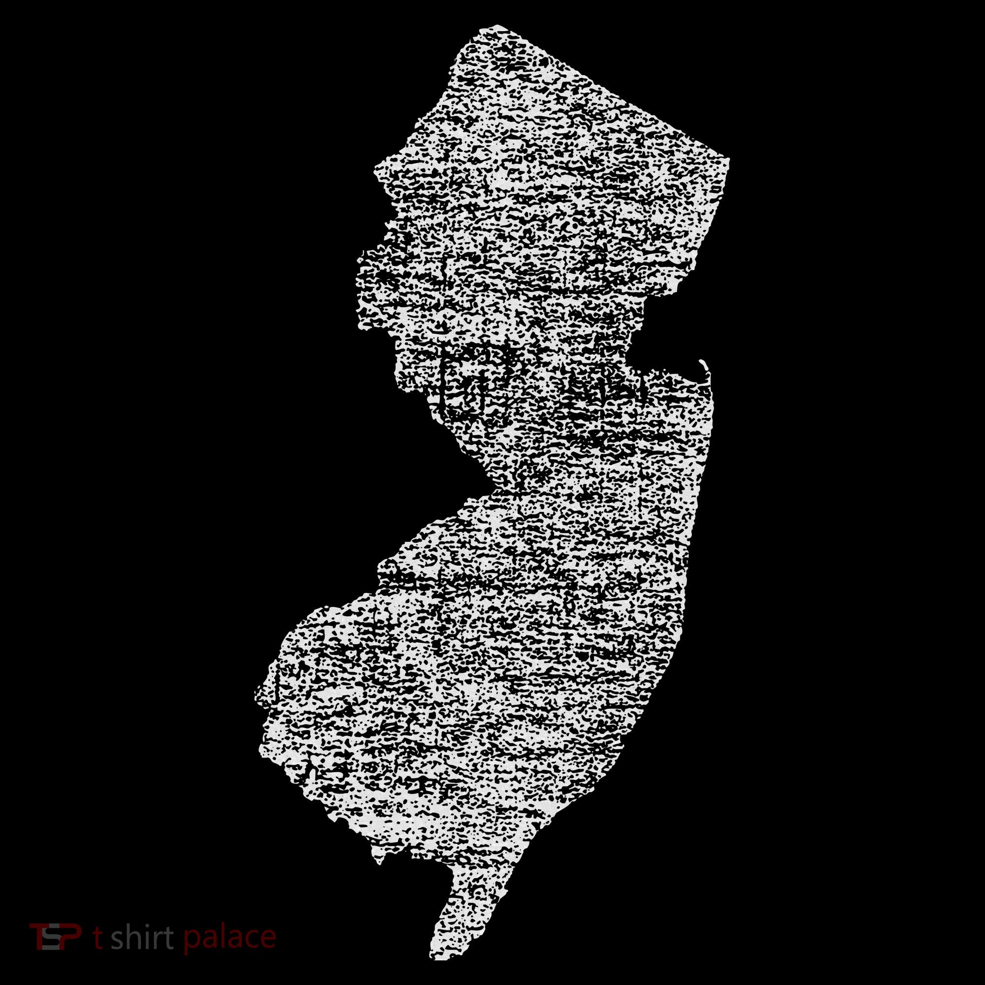 Faded White New Jersey State T-Shirt