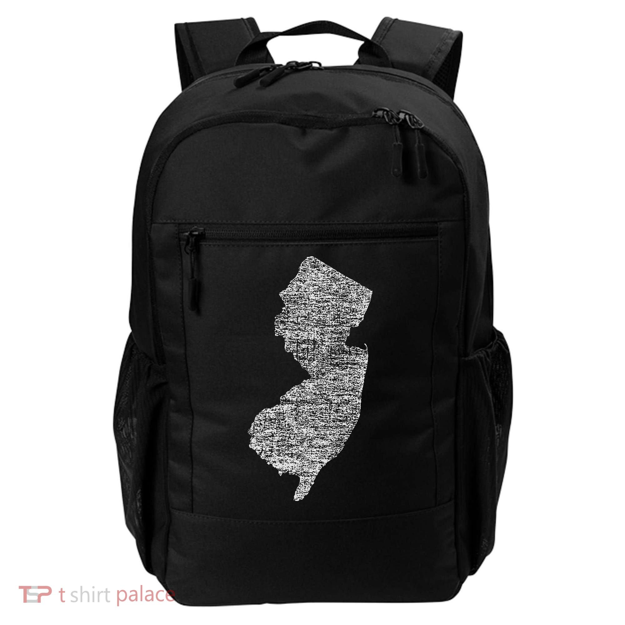 Faded White New Jersey State Backpack