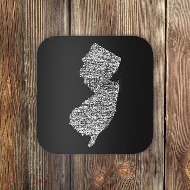 Faded White New Jersey State Coaster