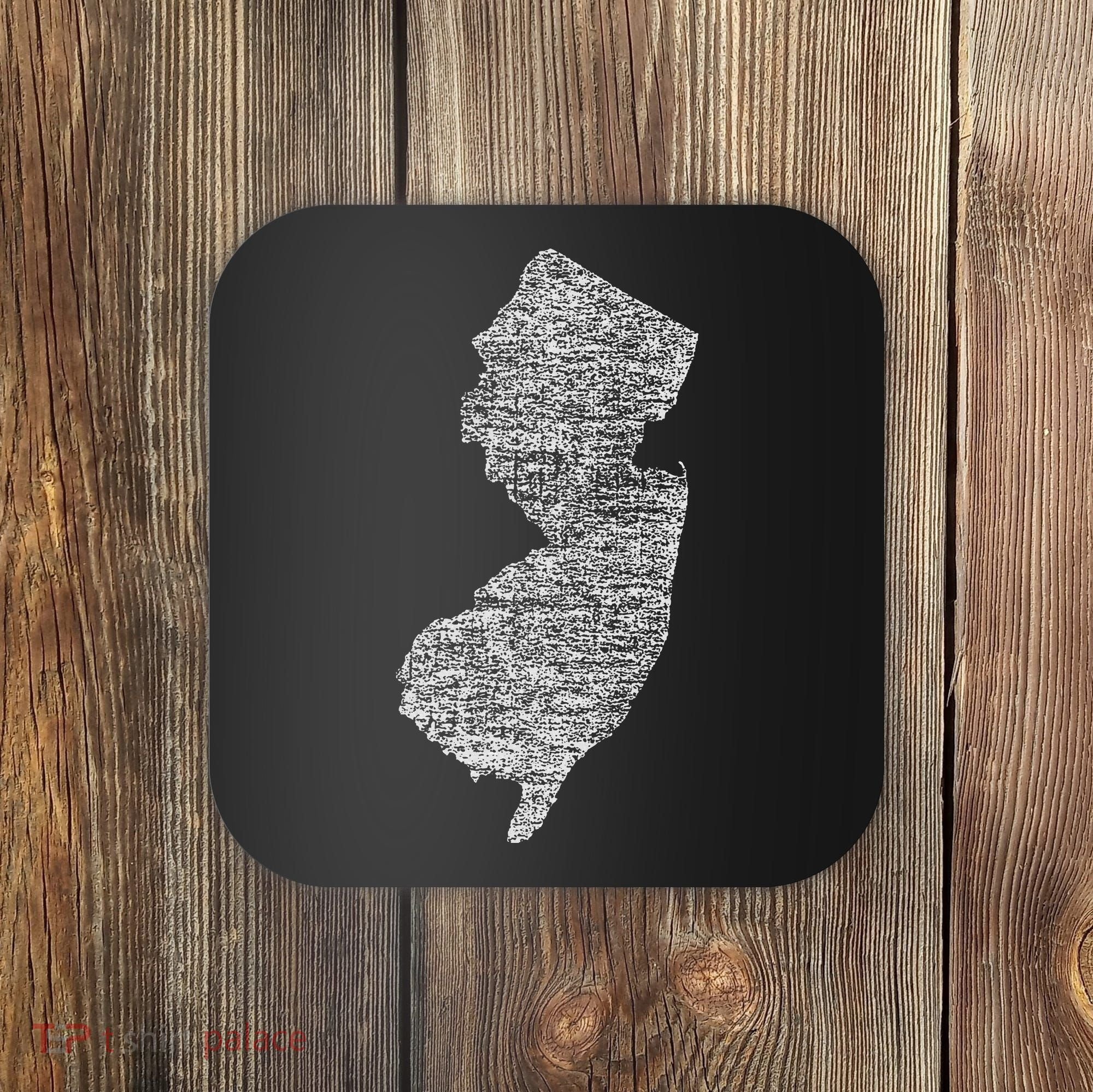 Faded White New Jersey State Coaster