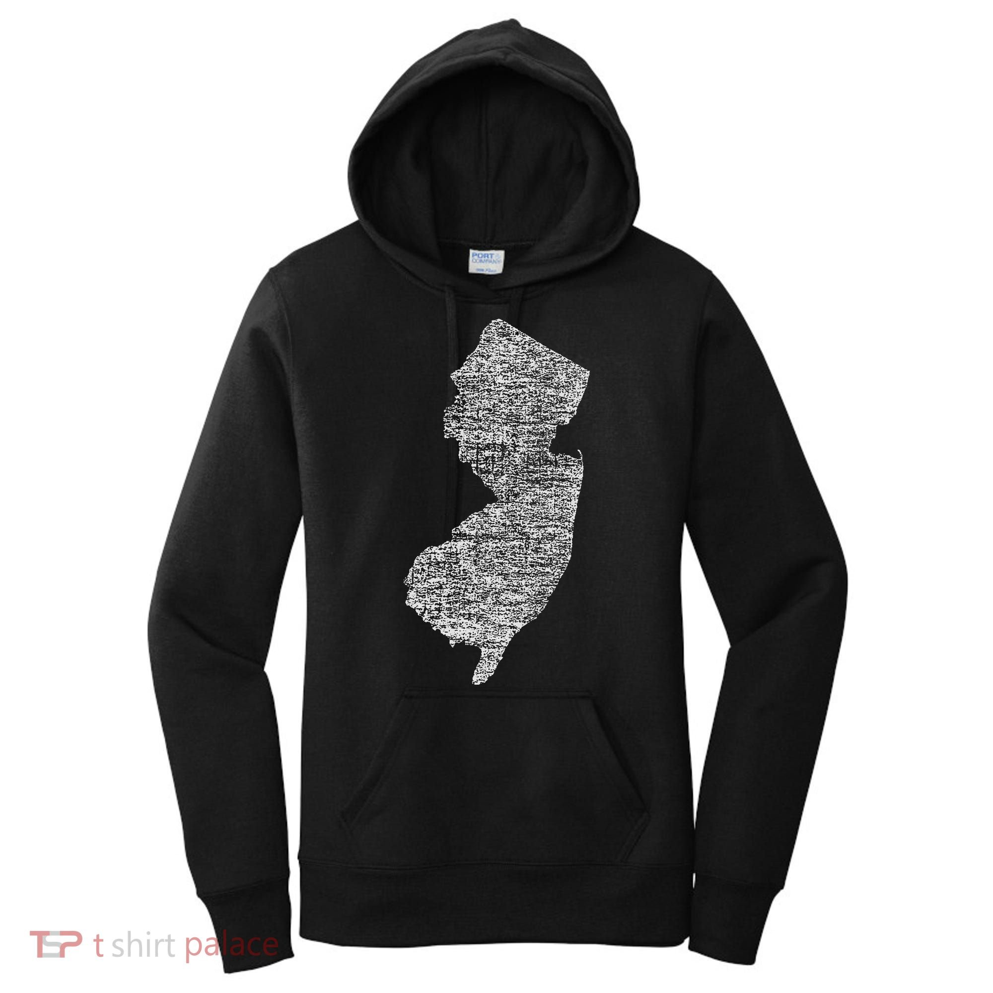Faded White New Jersey State Women's Hoodie