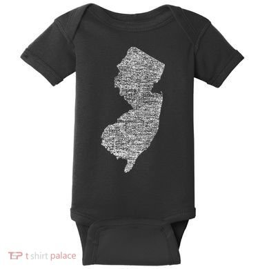 Faded White New Jersey State Baby Bodysuit
