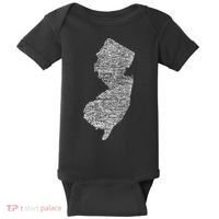 Faded White New Jersey State Baby Bodysuit thumb 0