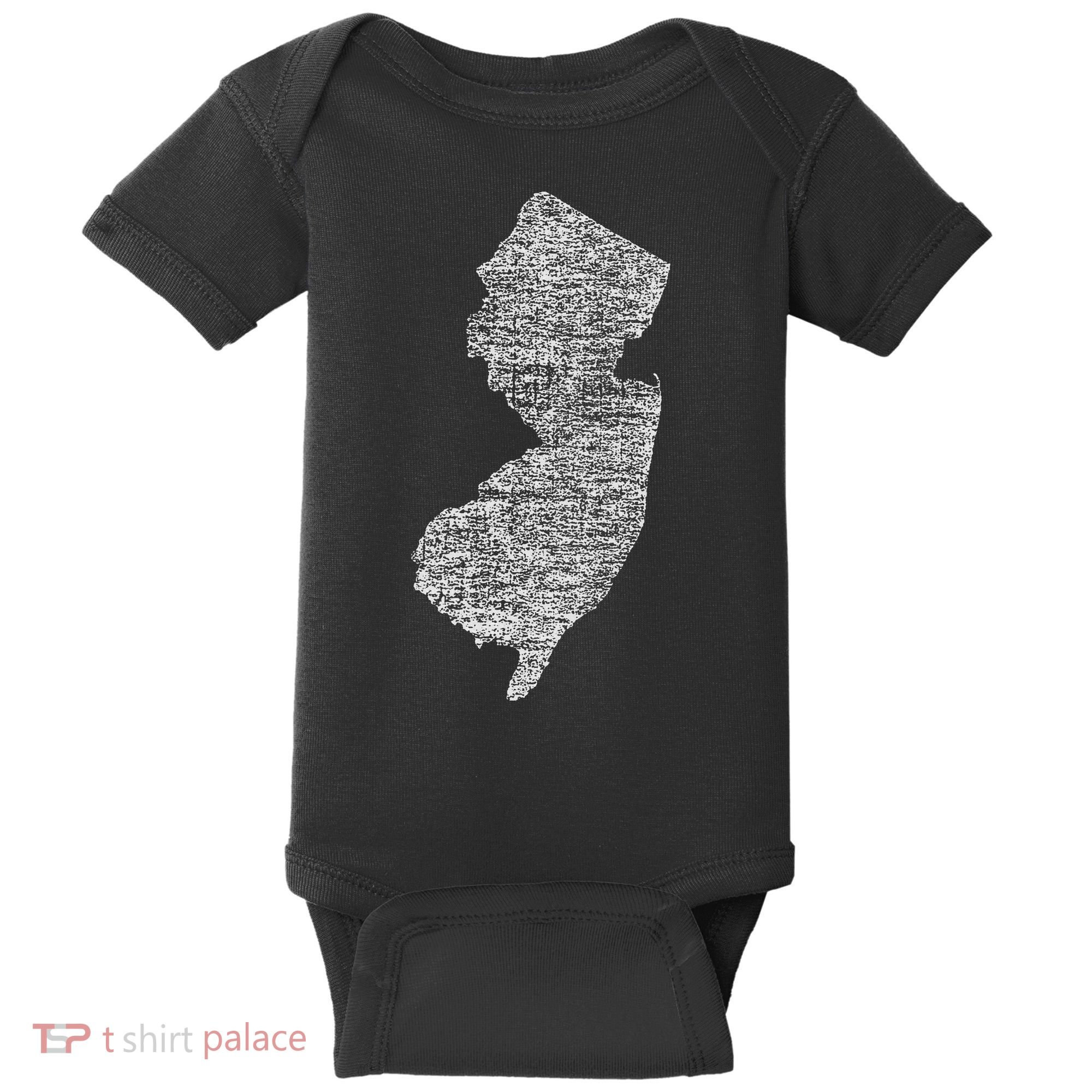 Faded White New Jersey State Baby Bodysuit