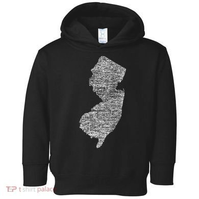 Faded White New Jersey State Toddler Hoodie