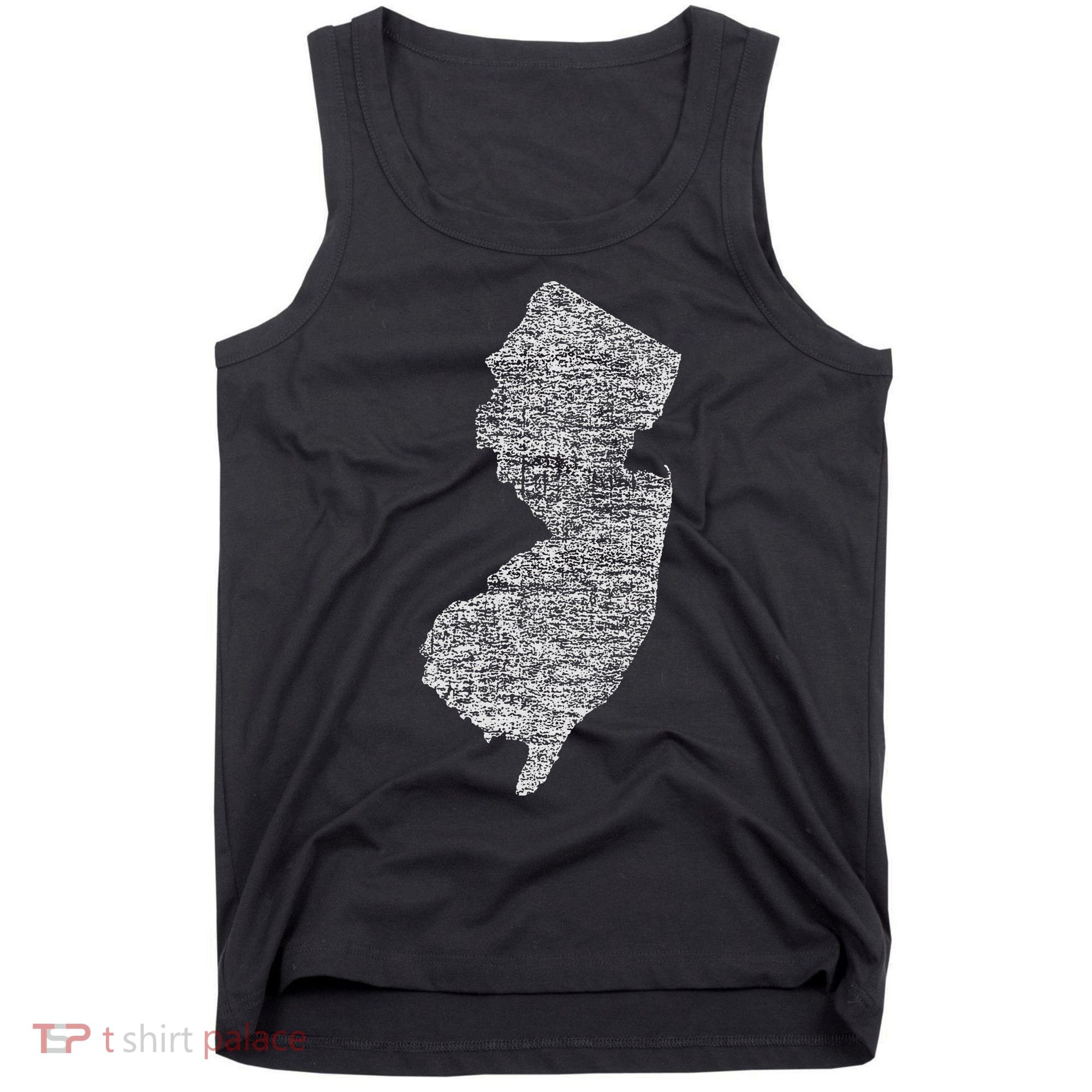 Faded White New Jersey State Tank Top