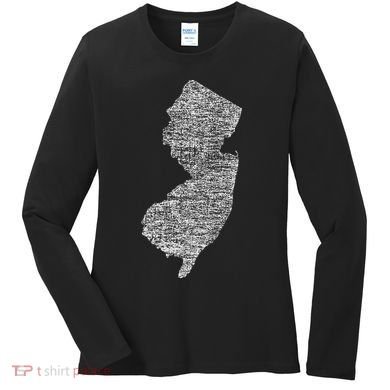 Faded White New Jersey State Women's Long Sleeve Shirt