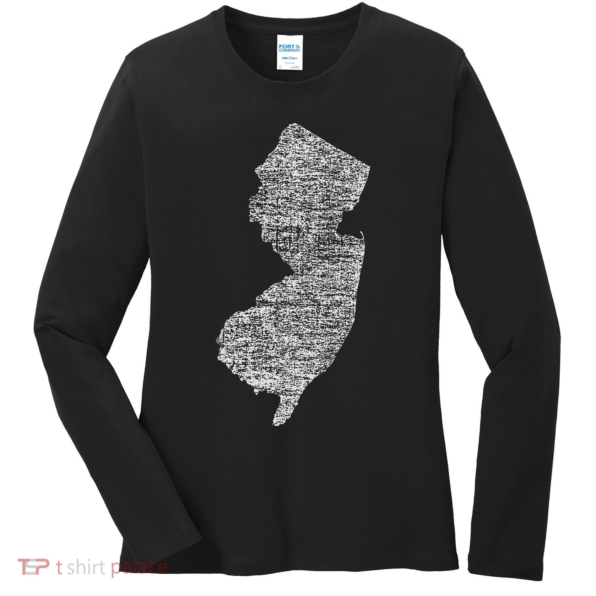 Faded White New Jersey State Women's Long Sleeve Shirt