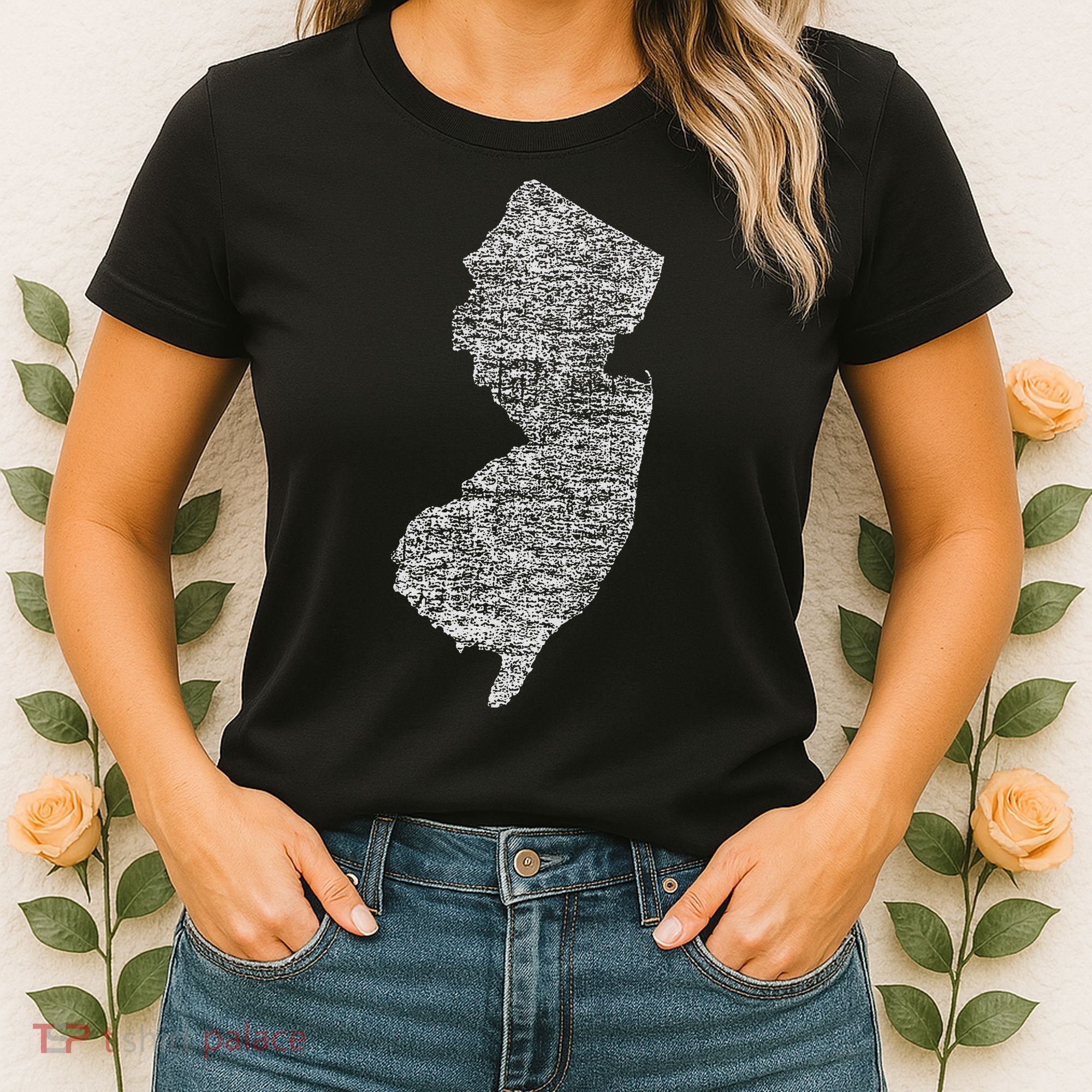 Faded White New Jersey State Women's T-Shirt