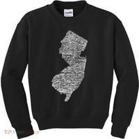 Faded White New Jersey State Kids Sweatshirt thumb 0