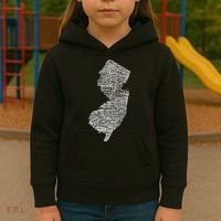 Faded White New Jersey State Kids Hoodie thumb 3