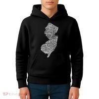 Faded White New Jersey State Kids Hoodie thumb 4