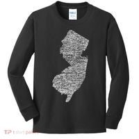 Faded White New Jersey State Kids Long Sleeve Shirt thumb 0