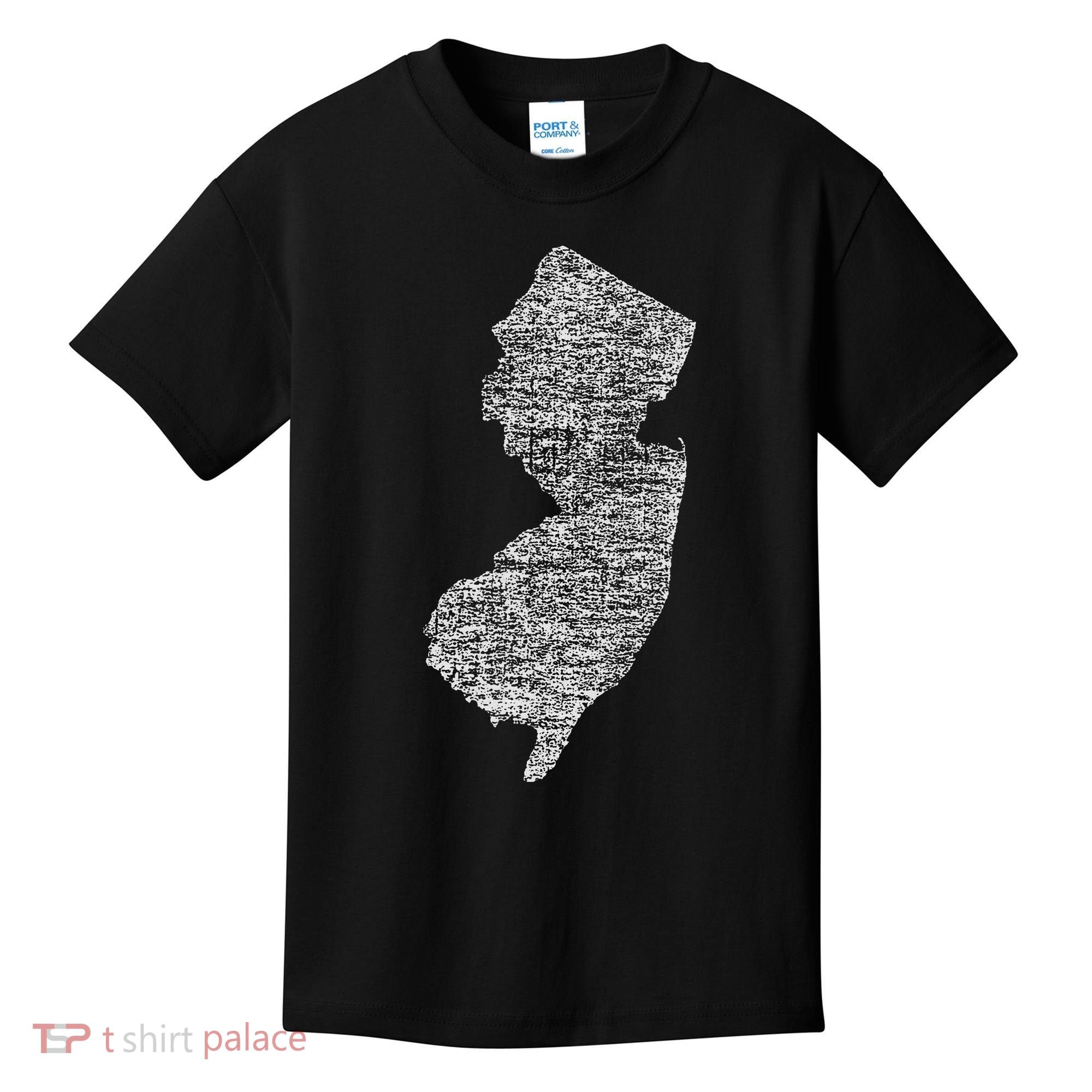Faded White New Jersey State Kids T-Shirt