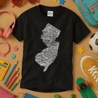 Faded White New Jersey State Kids T-Shirt thumb 3