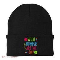 Funny What Number Are We On Bunco Dice Game Night Player Beanie thumb 0