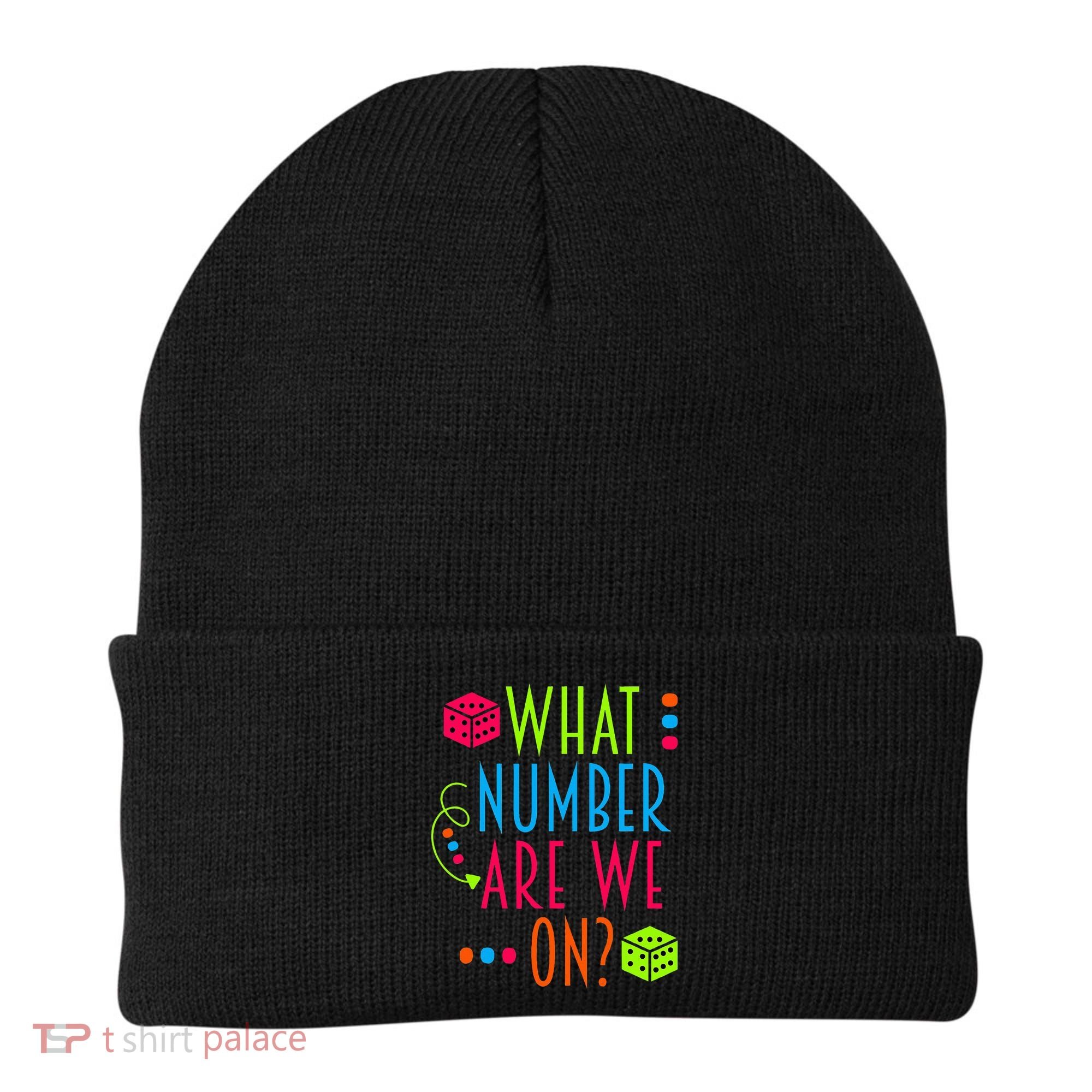 Funny What Number Are We On Bunco Dice Game Night Player Beanie