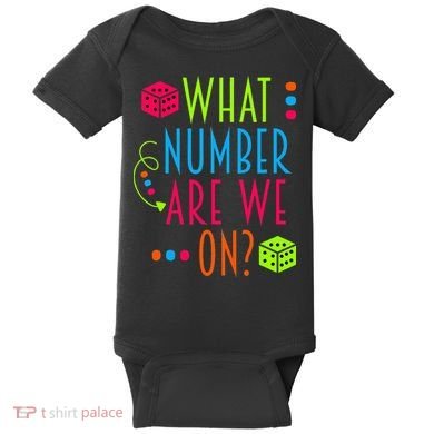 Funny What Number Are We On Bunco Dice Game Night Player Baby Bodysuit