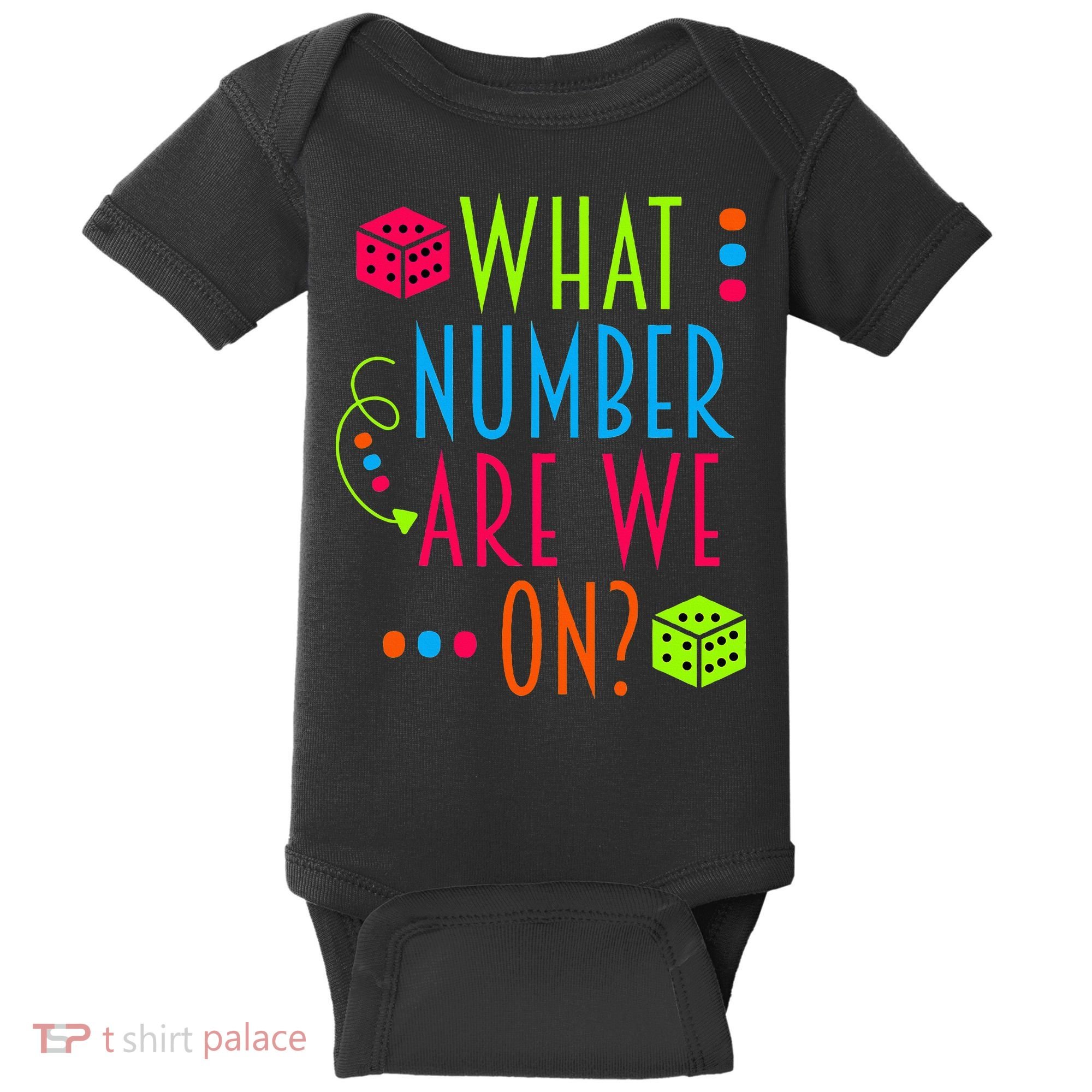 Funny What Number Are We On Bunco Dice Game Night Player Baby Bodysuit