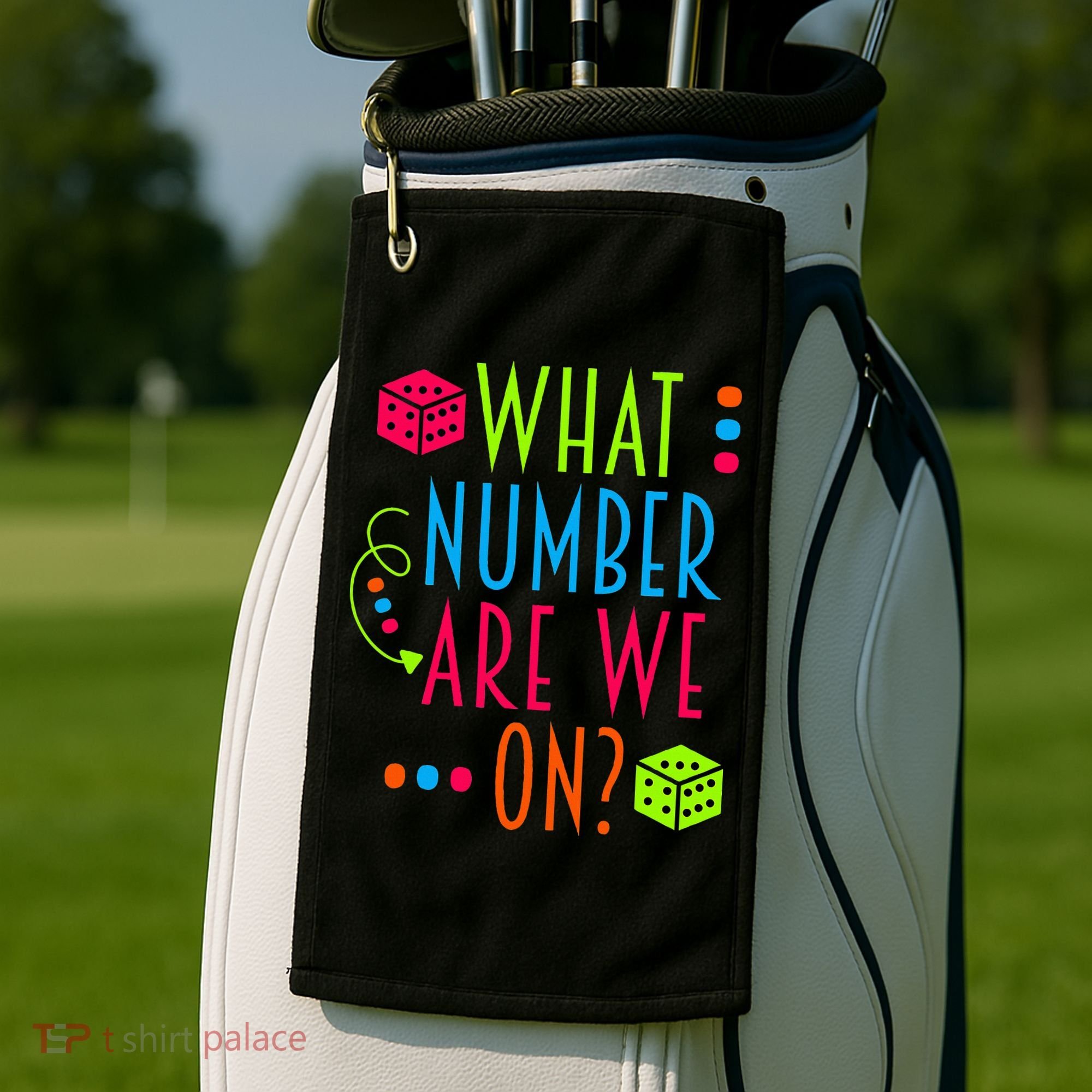 Funny What Number Are We On Bunco Dice Game Night Player Golf Towel