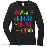 Funny What Number Are We On Bunco Dice Game Night Player Women's Long Sleeve Shirt thumb 0