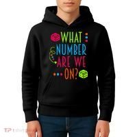 Funny What Number Are We On Bunco Dice Game Night Player Kids Hoodie thumb 4