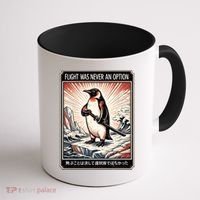 Flight Was Never An Option Funny Peguin Meme Coffee Mug thumb 1