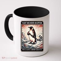 Flight Was Never An Option Funny Peguin Meme Coffee Mug thumb 0