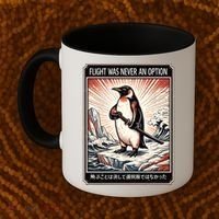 Flight Was Never An Option Funny Peguin Meme Coffee Mug thumb 2