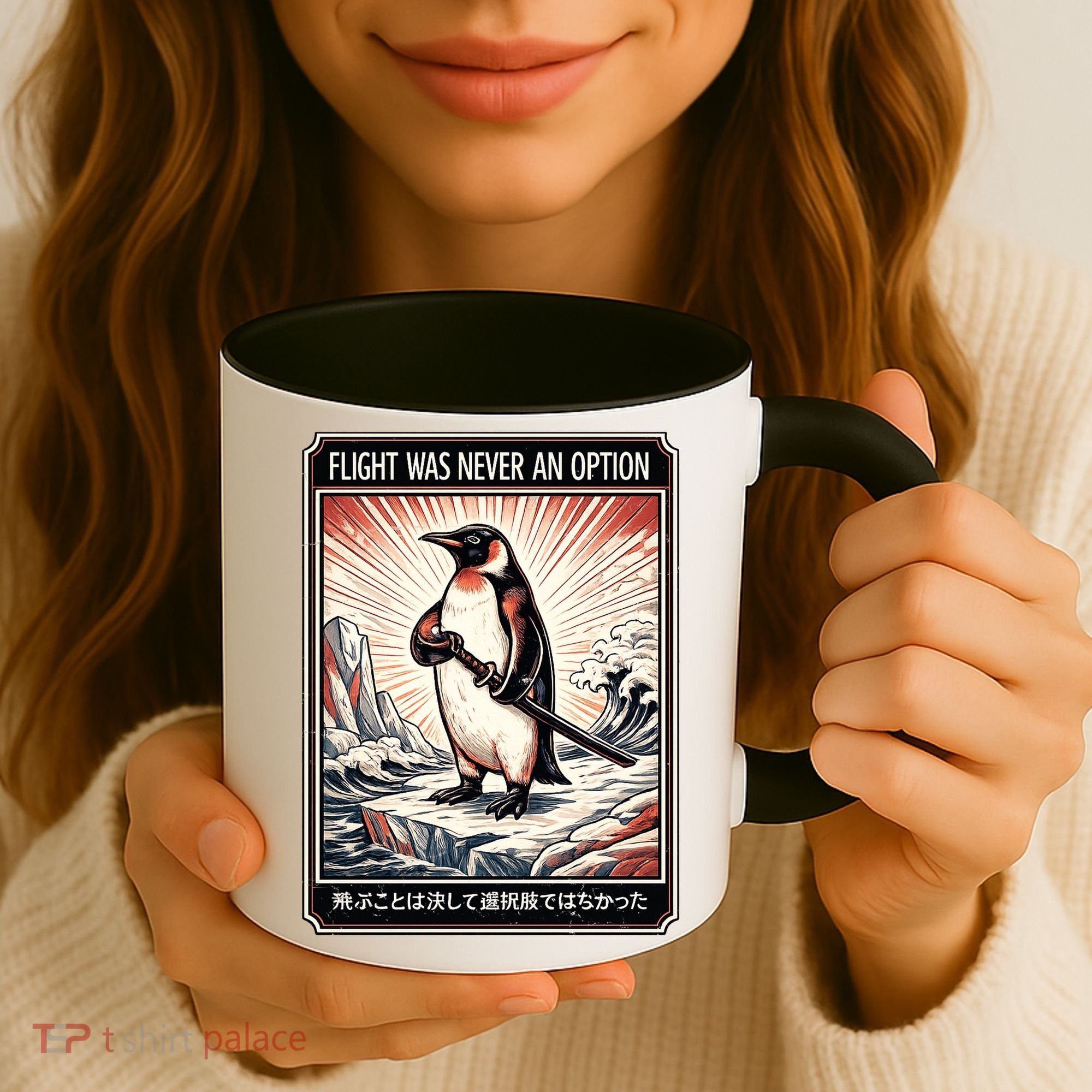 Flight Was Never An Option Funny Peguin Meme Coffee Mug