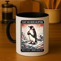Flight Was Never An Option Funny Peguin Meme Coffee Mug thumb 4