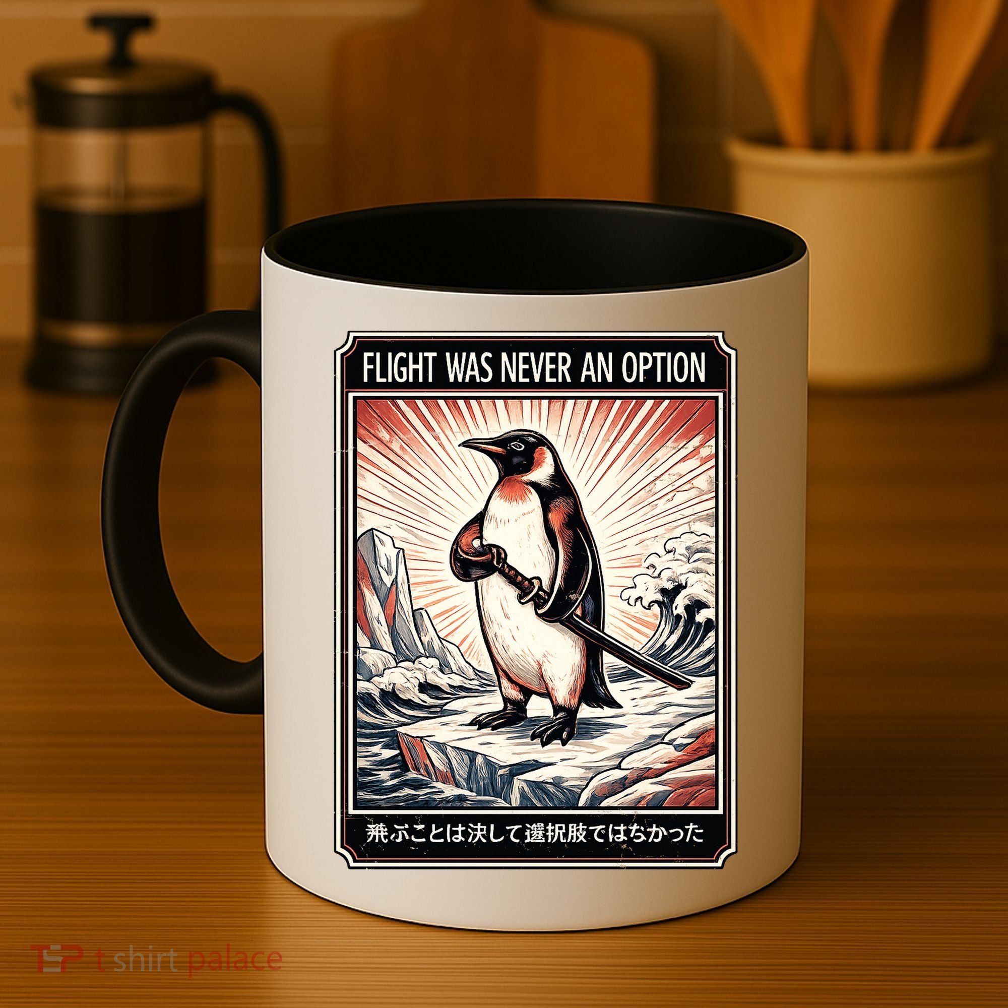 Flight Was Never An Option Funny Peguin Meme Coffee Mug