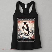 Flight Was Never An Option Funny Peguin Meme Women's Tank Top thumb 3