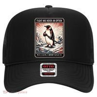Flight Was Never An Option Funny Peguin Meme Hat thumb 0