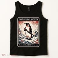 Flight Was Never An Option Funny Peguin Meme Tank Top thumb 2