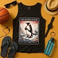 Flight Was Never An Option Funny Peguin Meme Tank Top thumb 4