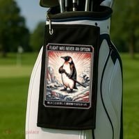 Flight Was Never An Option Funny Peguin Meme Golf Towel thumb 2