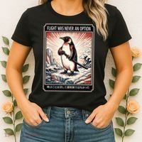 Flight Was Never An Option Funny Peguin Meme Women's T-Shirt thumb 2