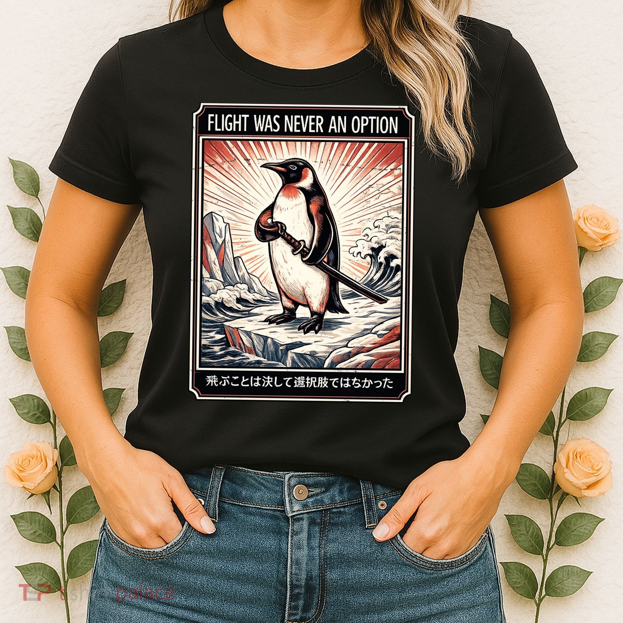 Flight Was Never An Option Funny Peguin Meme Women's T-Shirt