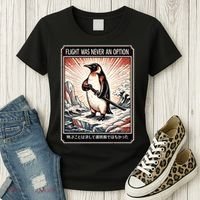 Flight Was Never An Option Funny Peguin Meme Women's T-Shirt thumb 3